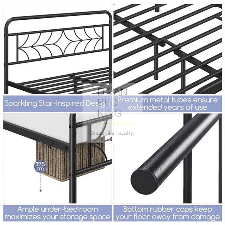 Vector Black Metal Bed Frame