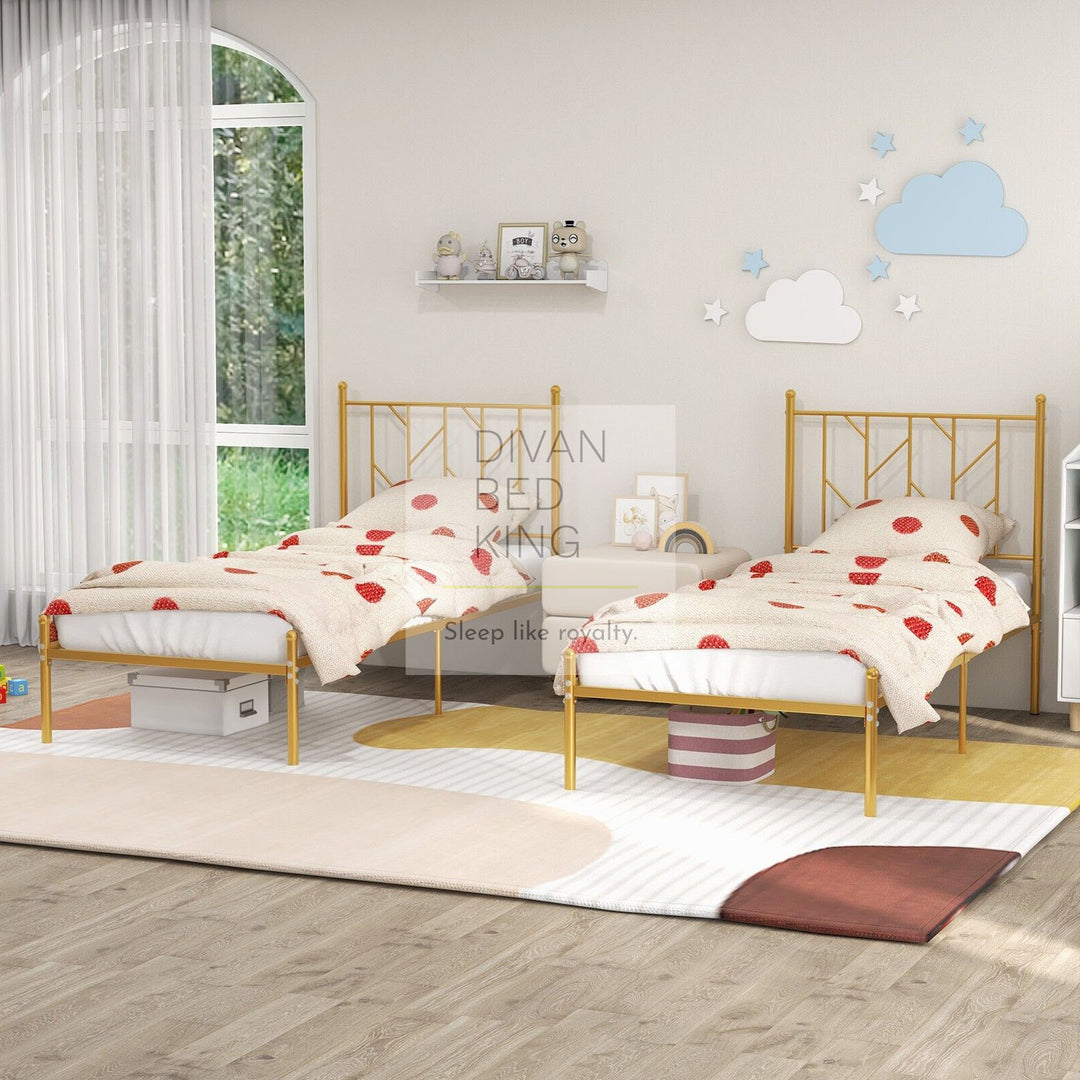 Georgia Kids 3ft Single Gold Metal Bed Frame