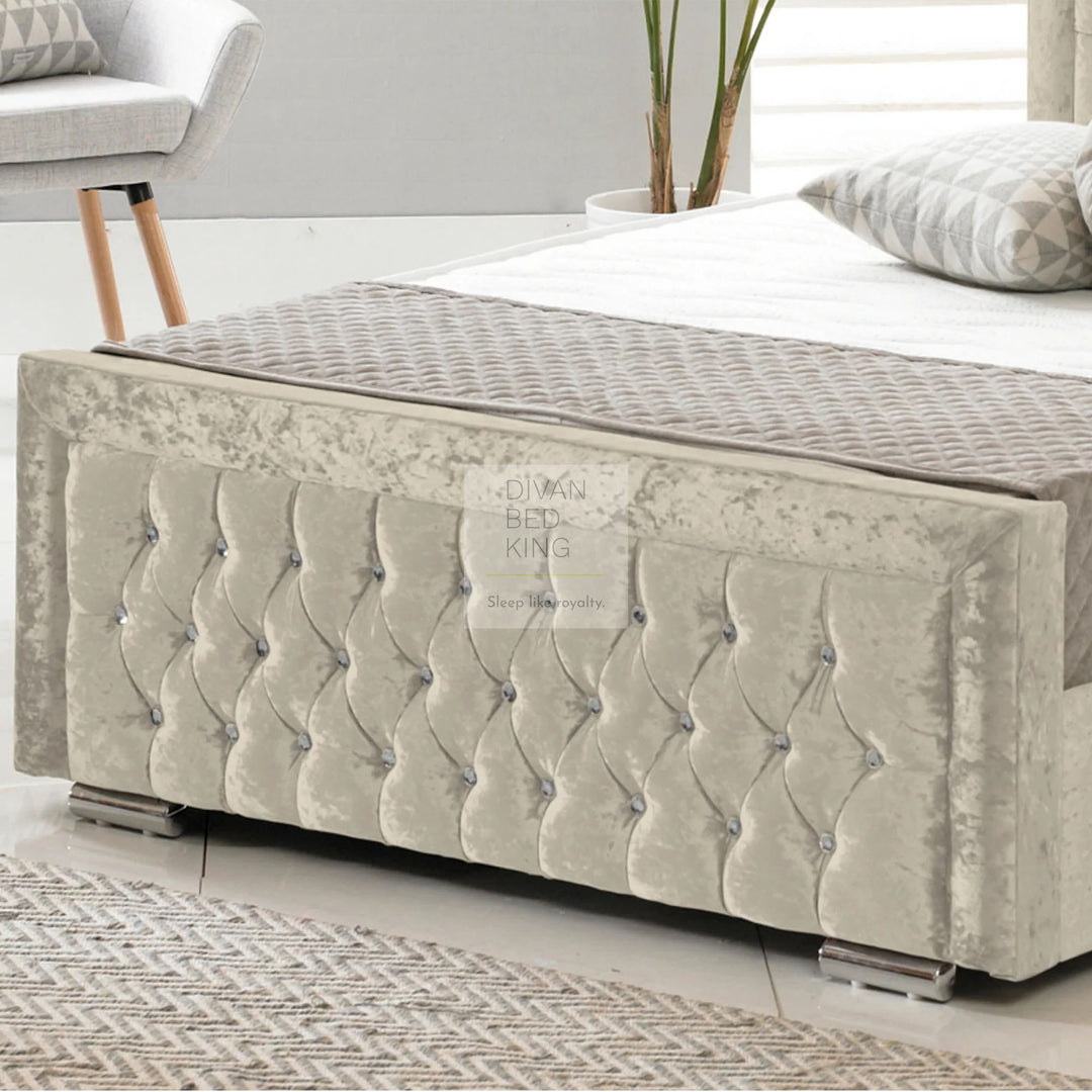 Rayshon Luxury Crushed Velvet Upholstered Bed Frame