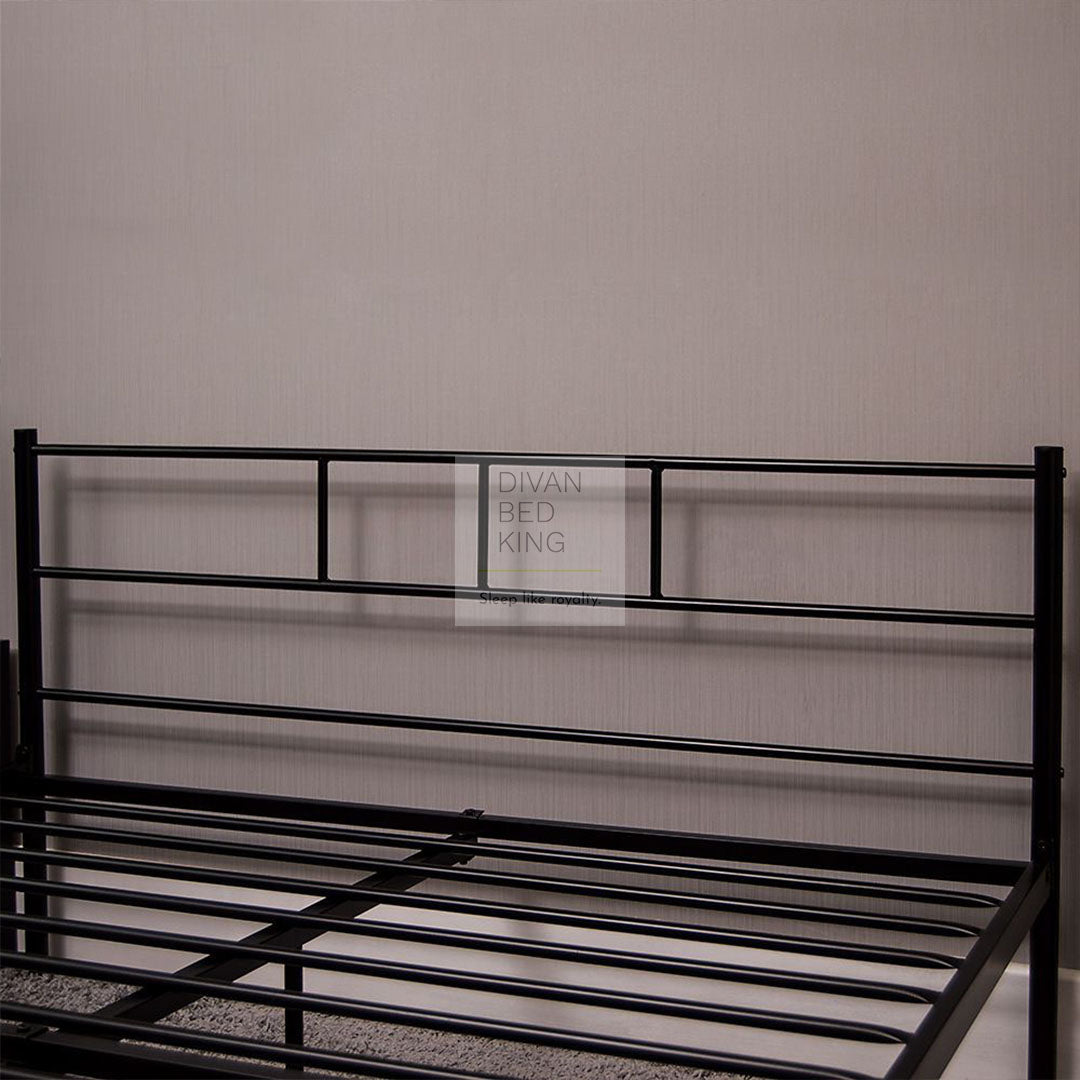 Dravos Black Metal Bed Frame With Drawer Options