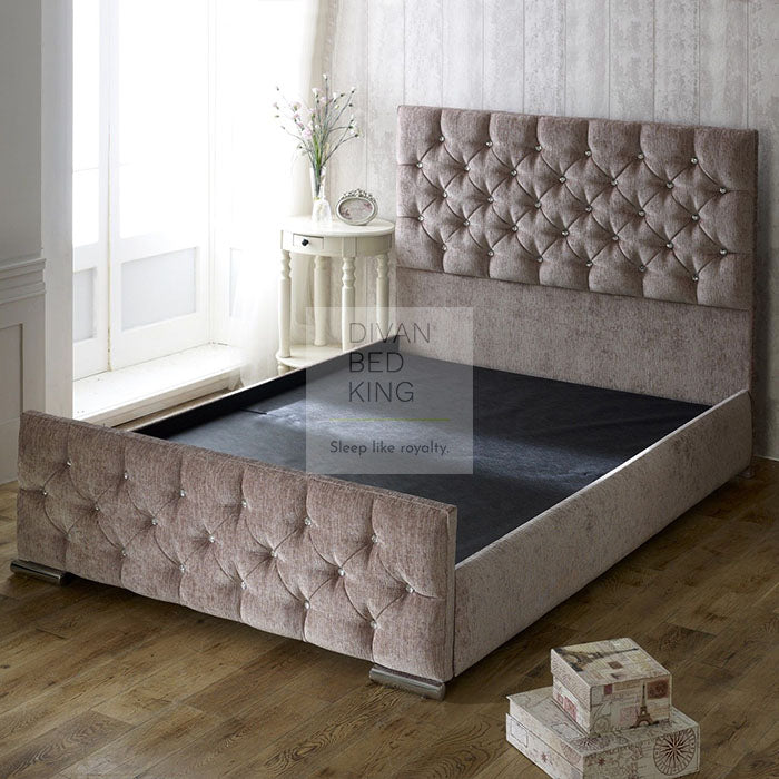 Dina Diamante Fabric Upholstered Bed Frame