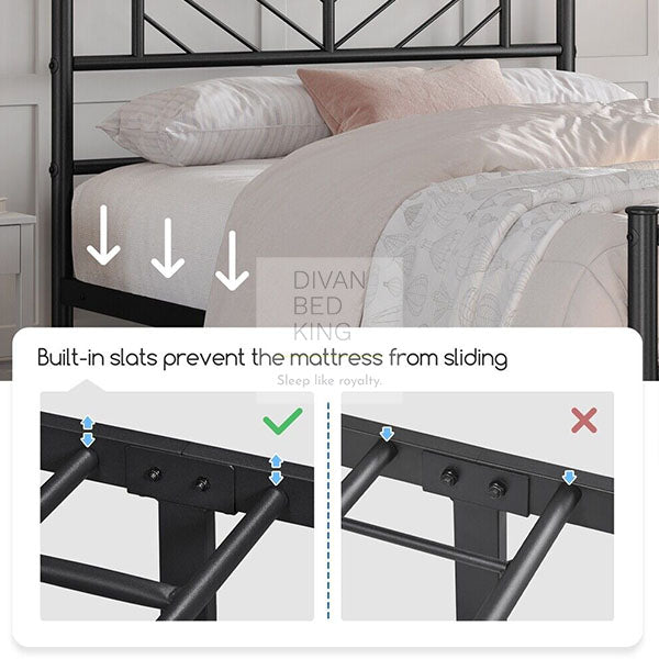 Booker Black Metal Bed Frame