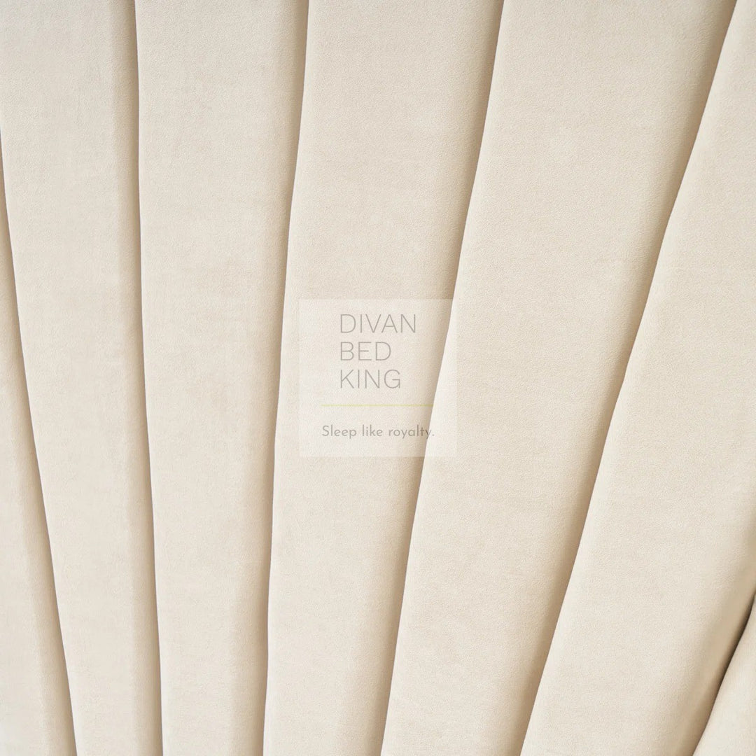 Veneto Cream Beige Luxury Upholstered Headboard Ottoman Storage Bed