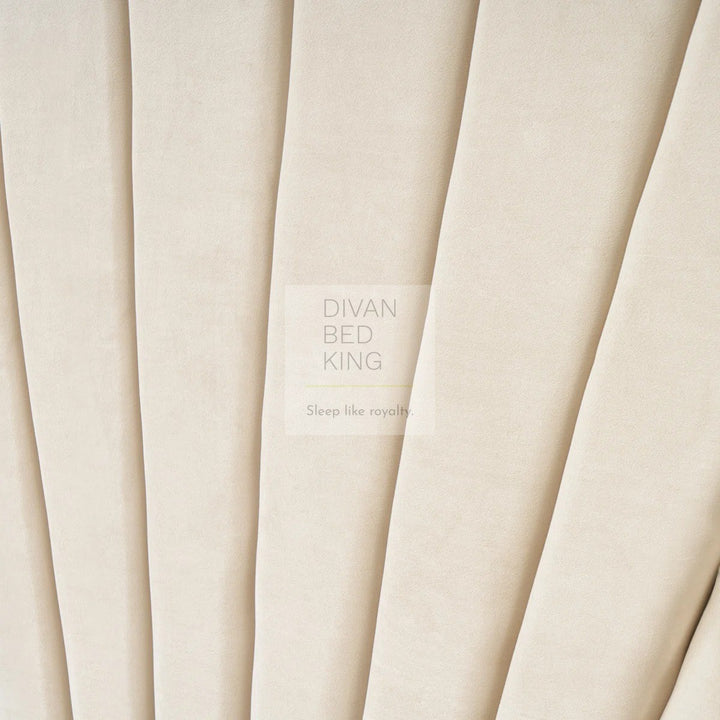 Veneto Cream Beige Luxury Upholstered Headboard Ottoman Storage Bed