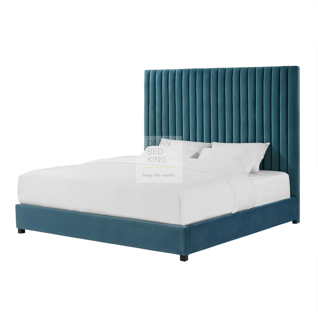 Gemini Luxury Wing Bed Frame with Tall Panel Headboard