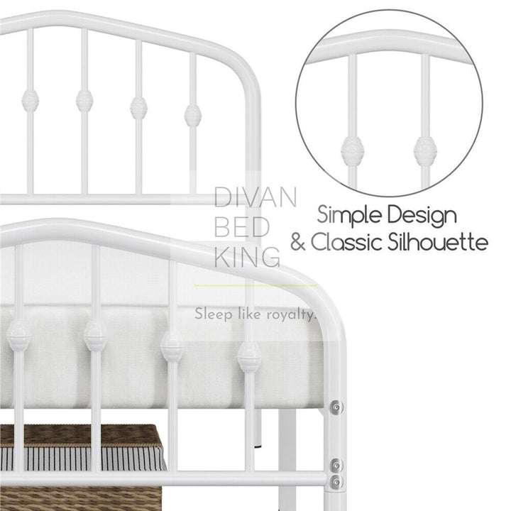 Gatsby White Metal Bed Frame