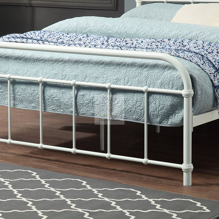 Regent White Metal Hospital Style Bed Frame