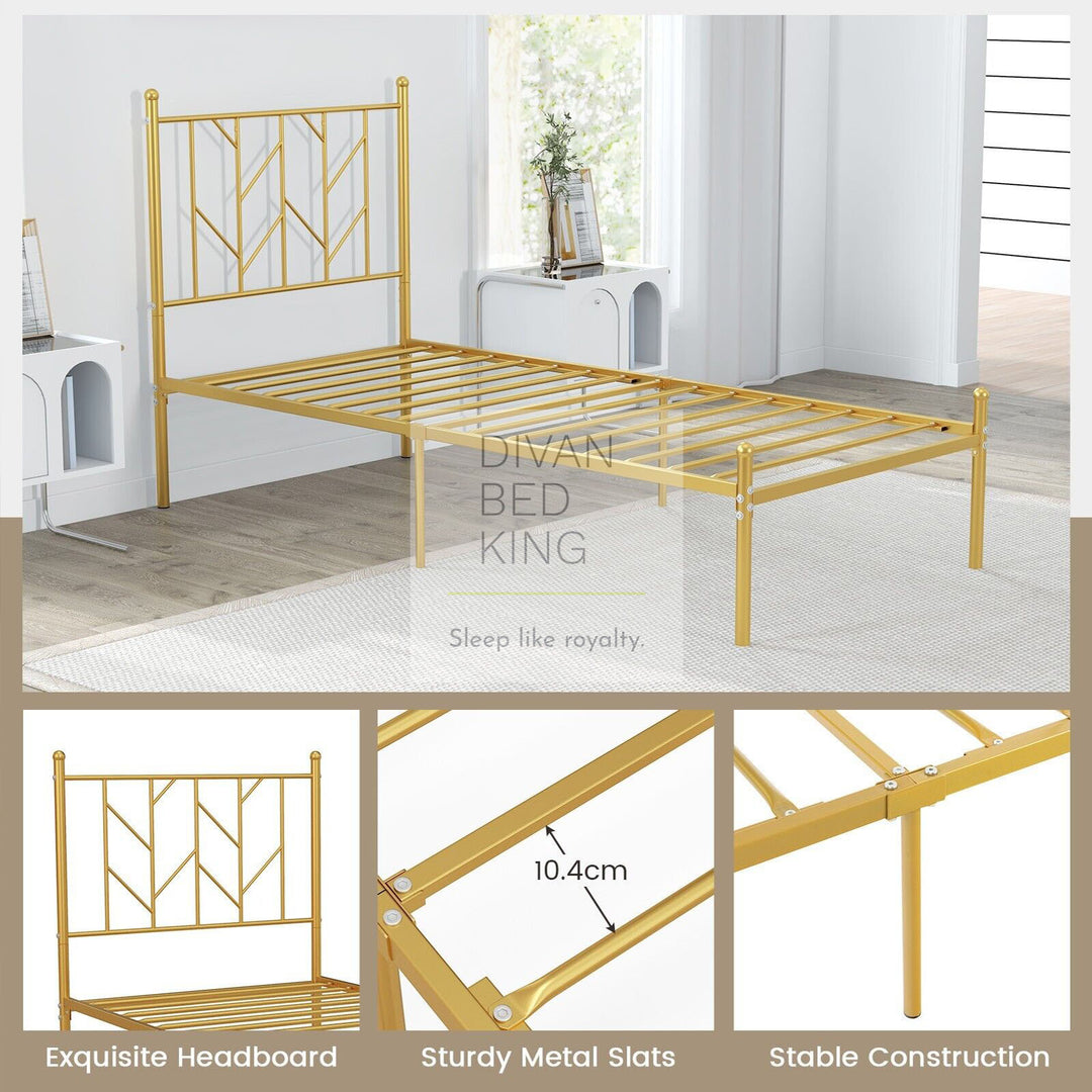 Georgia Kids 3ft Single Gold Metal Bed Frame