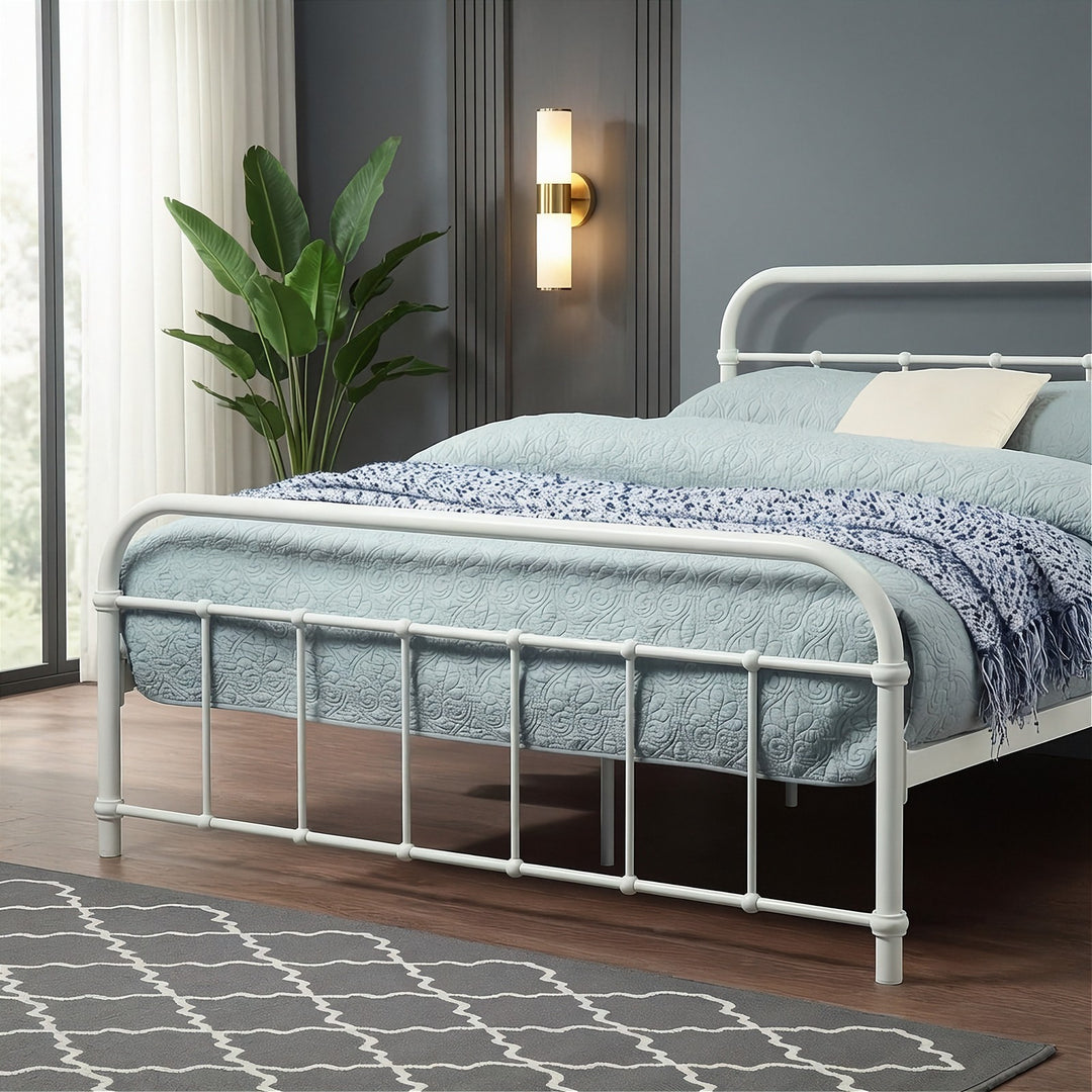 Regent White Metal Hospital Style Bed Frame