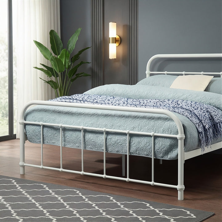 Regent White Metal Hospital Style Bed Frame