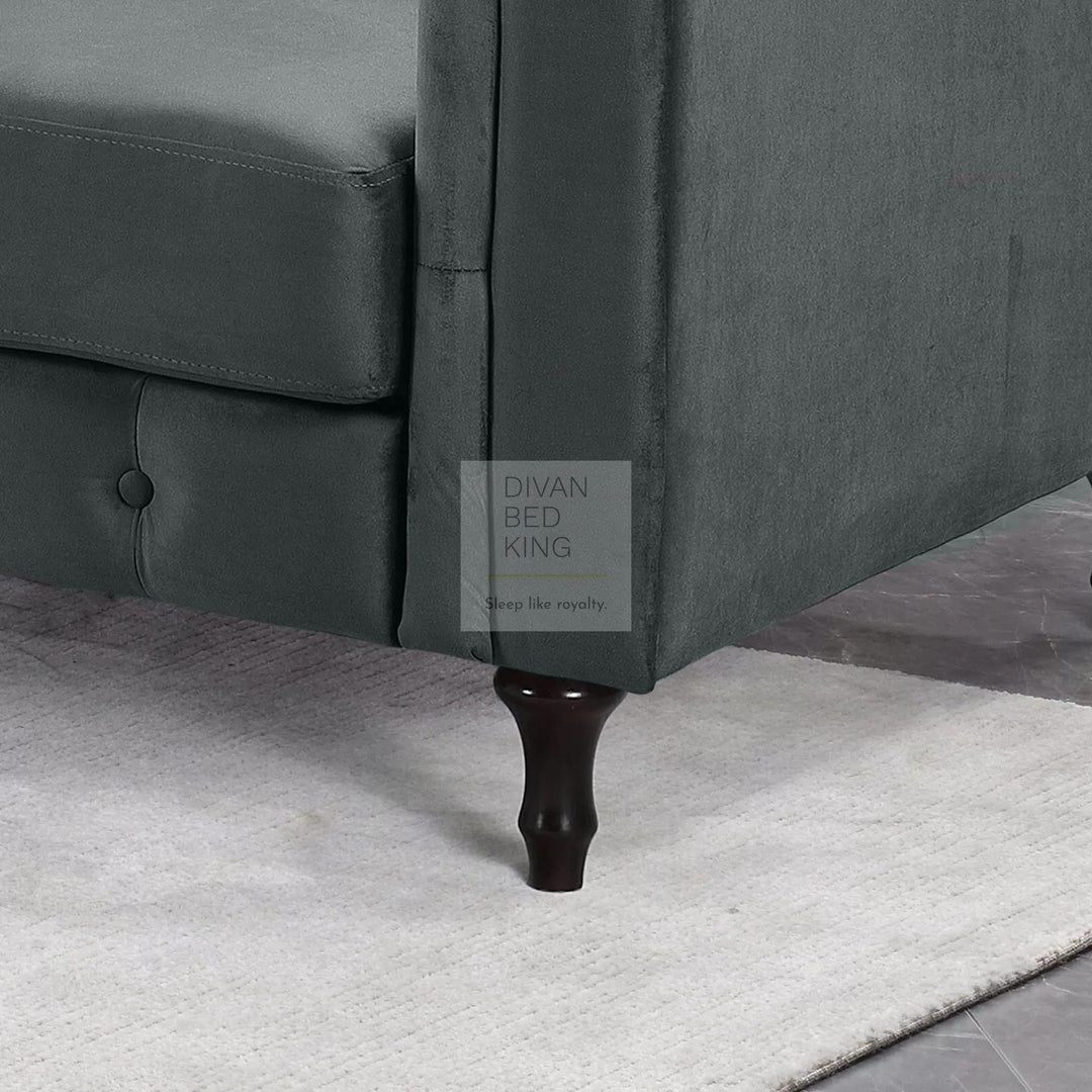 Federico Grey Velvet Convertible 3 Seater Sofa Bed Couch