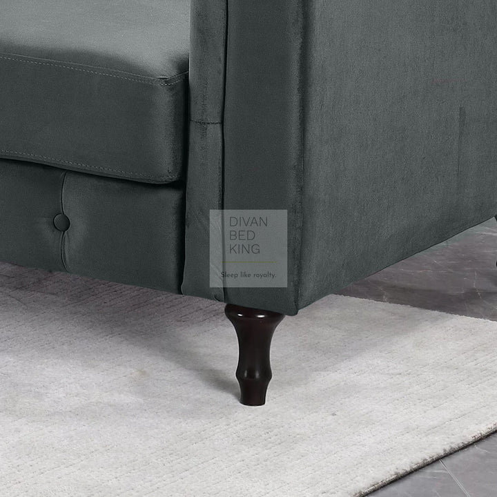 Federico Grey Velvet Convertible 3 Seater Sofa Bed Couch