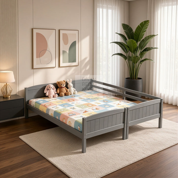 Columbus Detachable Grey Wooden Bunk Bed