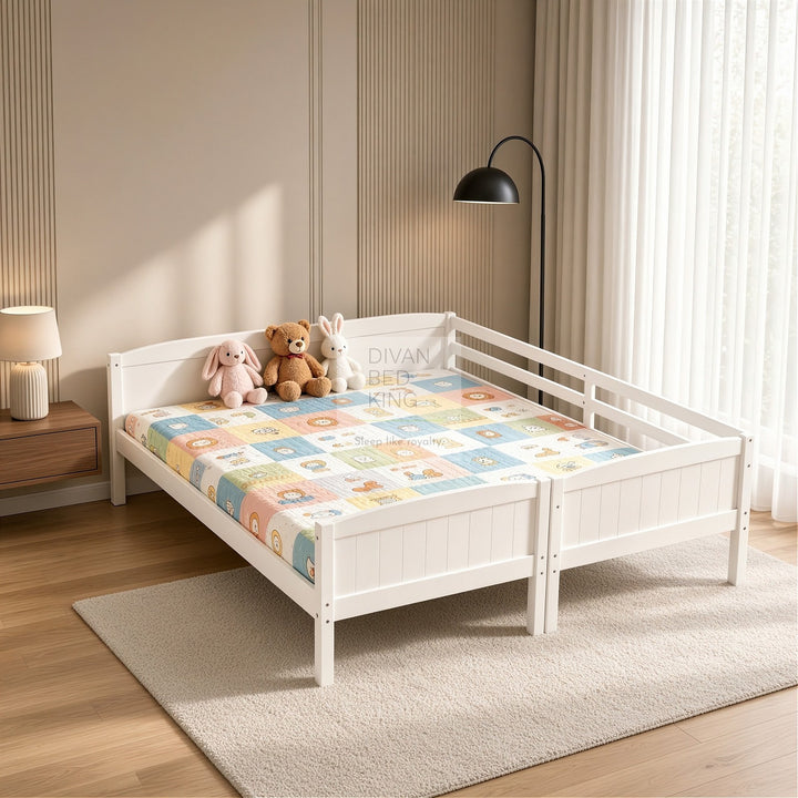 Columbus Detachable White Wooden Bunk Bed