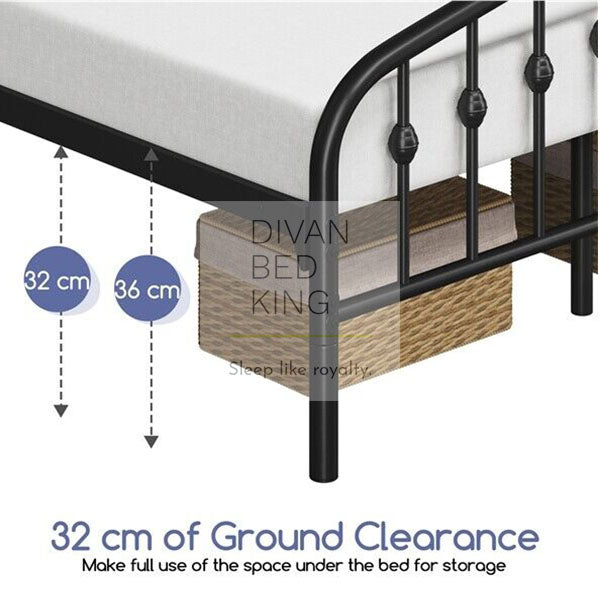 Gatsby Black Metal Bed Frame