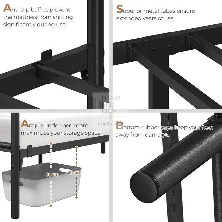 Georgia Black Metal Bed Frame