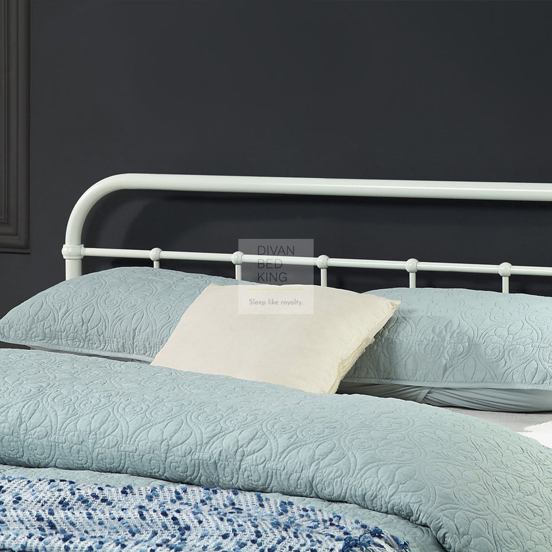 Regent White Metal Hospital Style Bed Frame