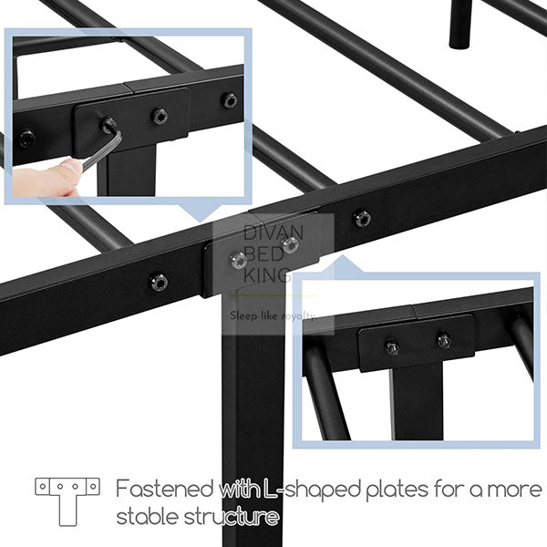 Booker Black Metal Bed Frame Divan Bed King