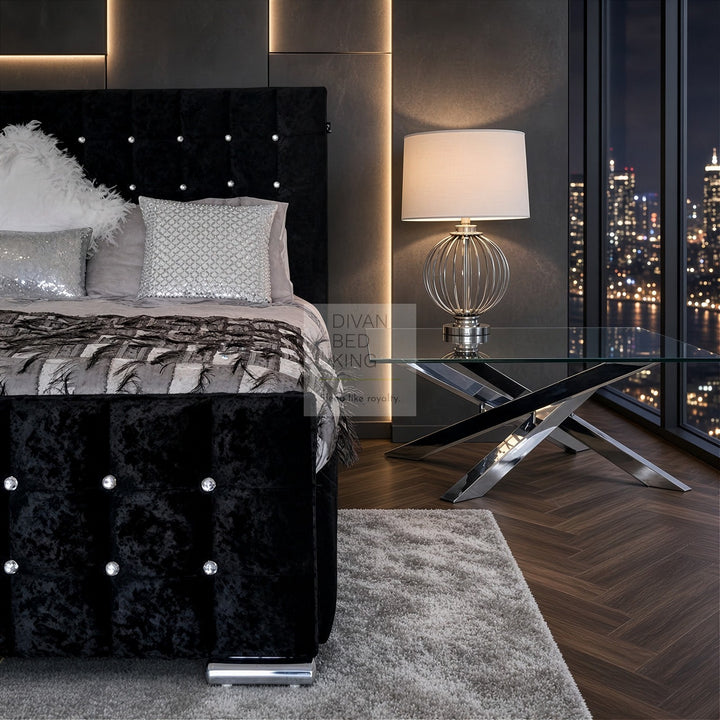 Valencia Luxury Crushed Velvet Upholstered Bed Frame