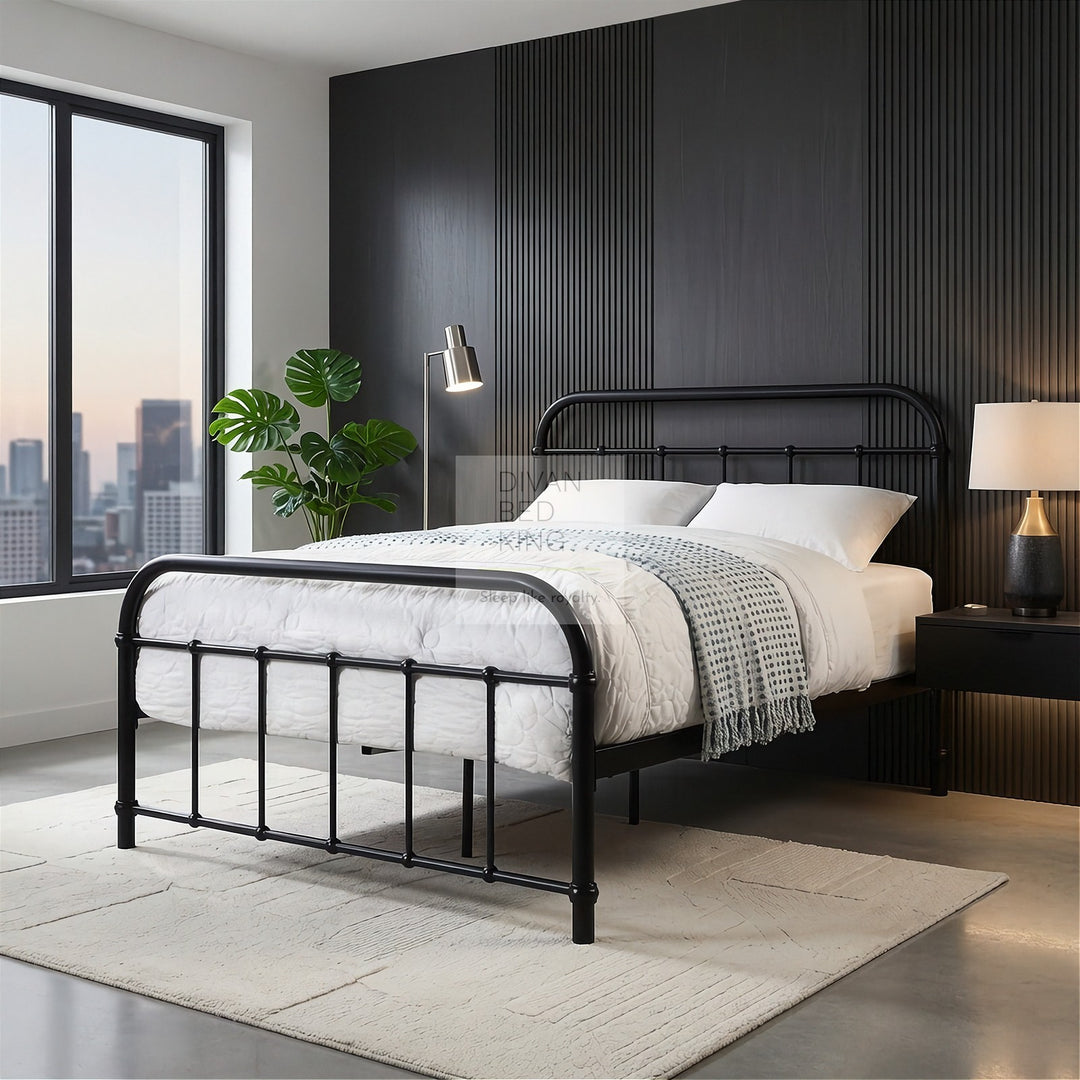 Regent Black Metal Hospital Style Bed Frame