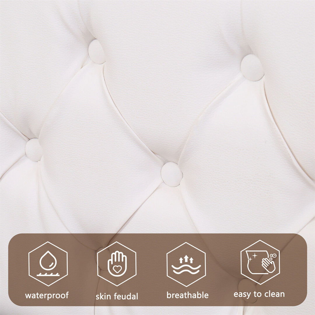 Santiago LED White Leather Ottoman Storage Bed