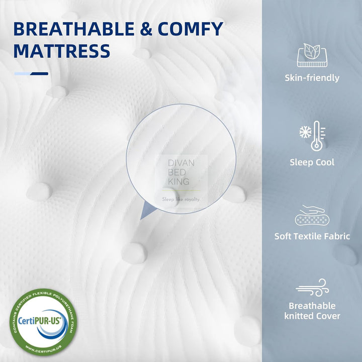 Hybrid 1200 Pocket Spring 7 Zone Cool Memory Foam Mattress