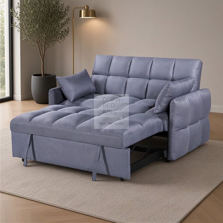 Lyons Grey Reclining Convertible 3 Seater Sofa Bed Pull Out Couch