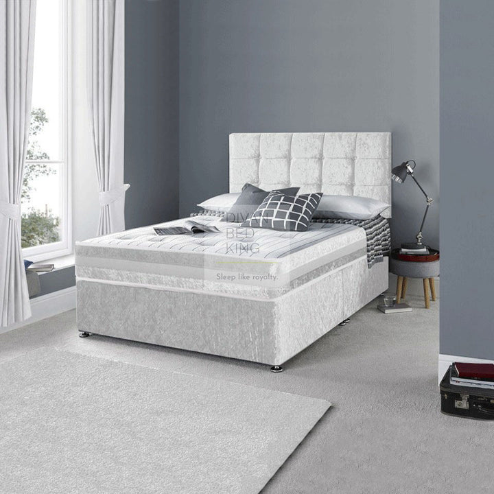 Marcus House Crushed Velvet Divan with 3D Airflow Spring Memory Mattress