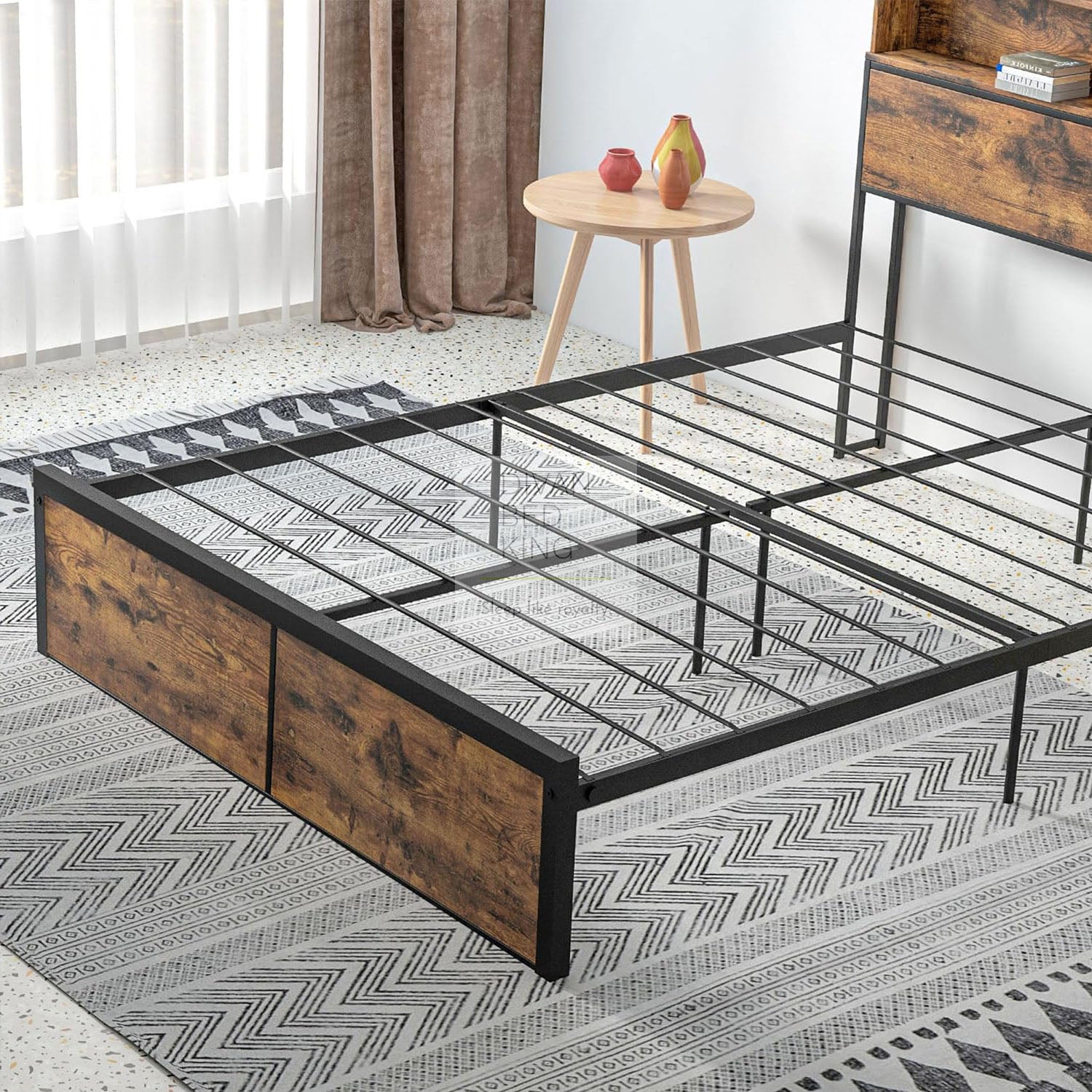 Divan bed with metal headboard discount
