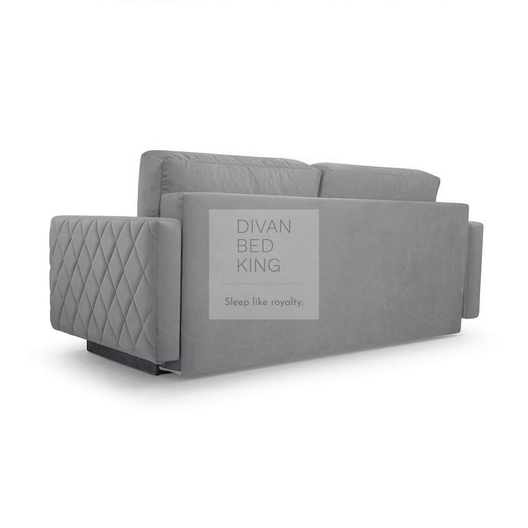 Salvatore Grey Cotton Sofa Bed with Storage