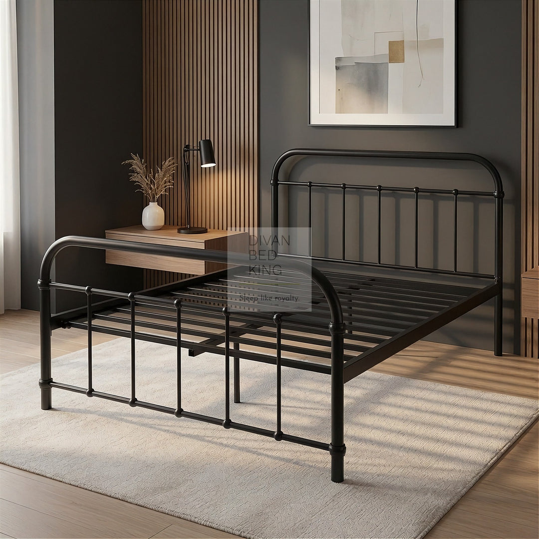 Regent Black Metal Hospital Style Bed Frame