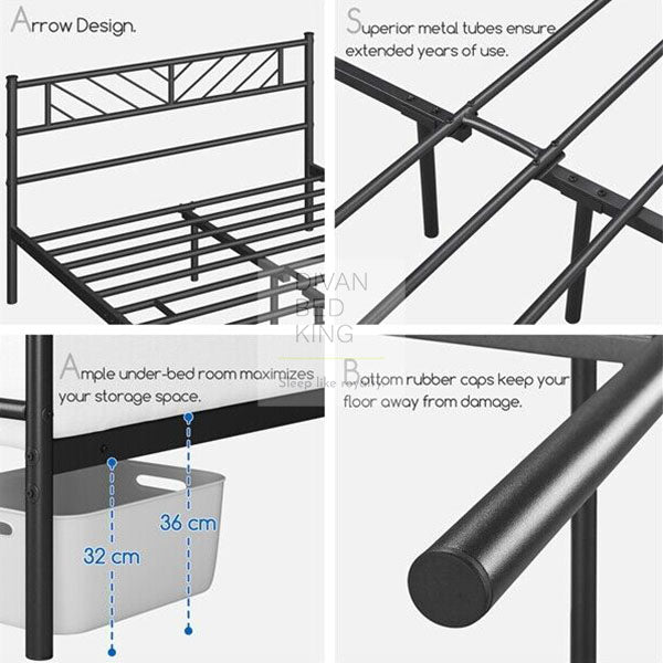 Booker Black Metal Bed Frame