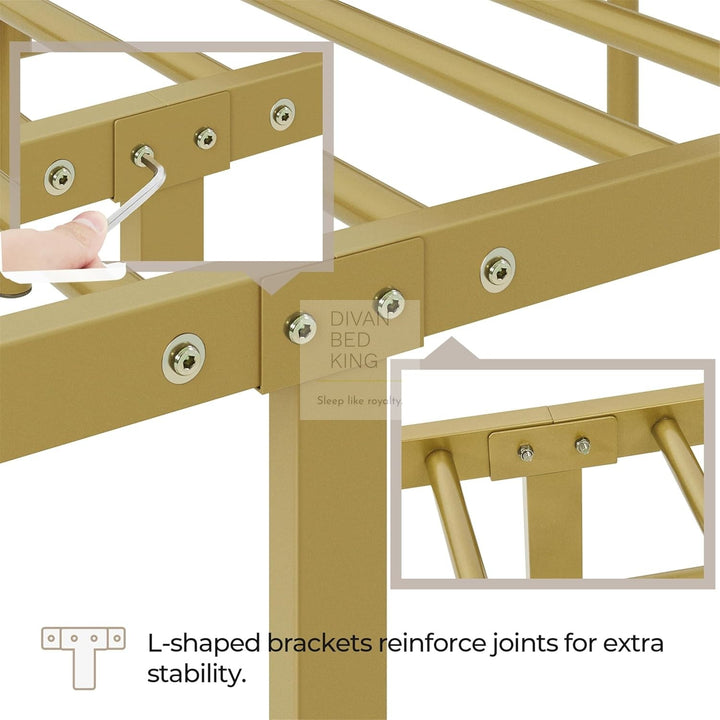 Georgia Kids 3ft Single Gold Metal Bed Frame