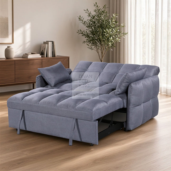 Lyons Grey Reclining Convertible 3 Seater Sofa Bed Pull Out Couch
