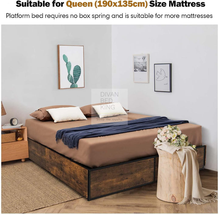 Blevins Heavy Duty 4 Drawer Storage Metal Divan Hybrid Bed Frame
