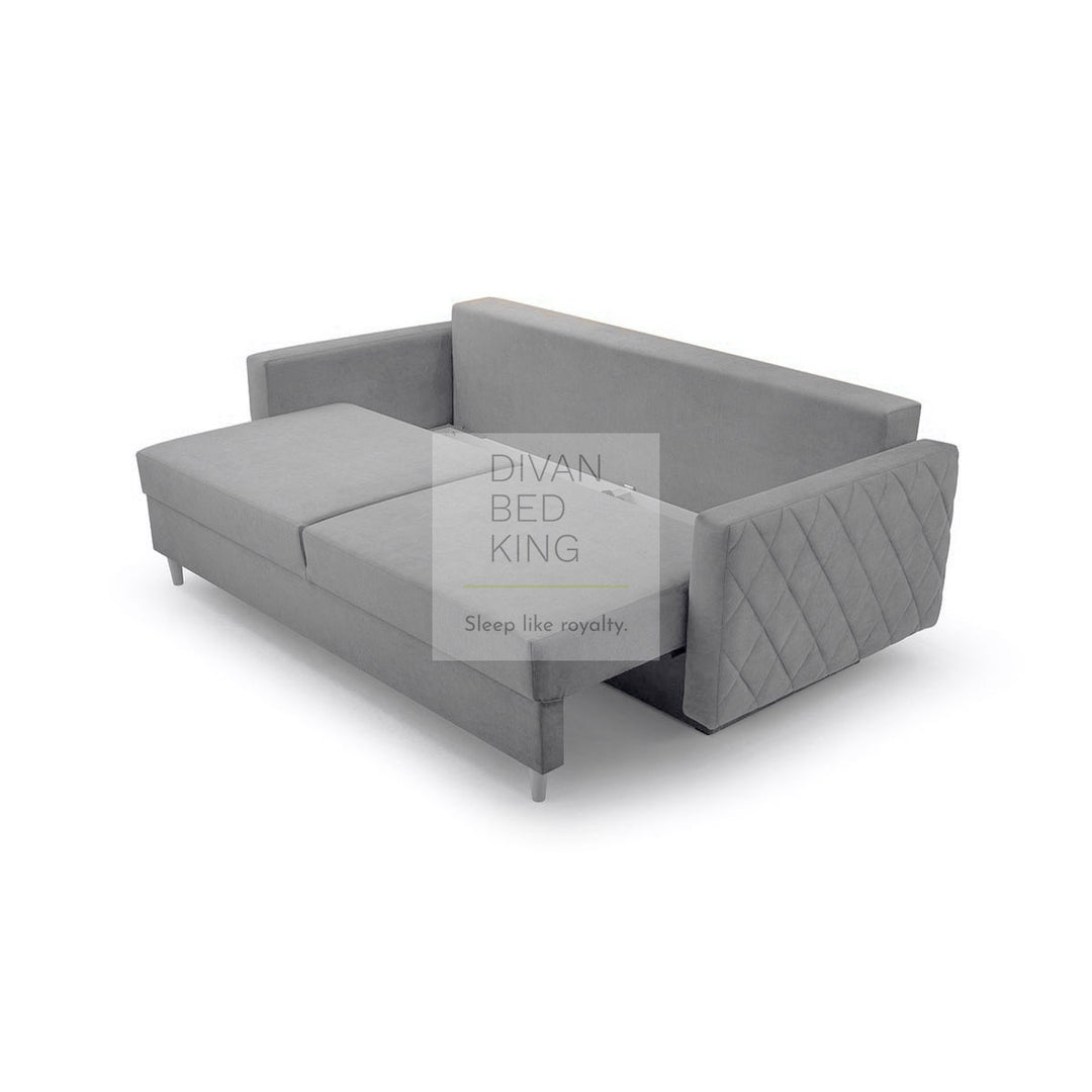 Salvatore Grey Cotton Sofa Bed with Storage