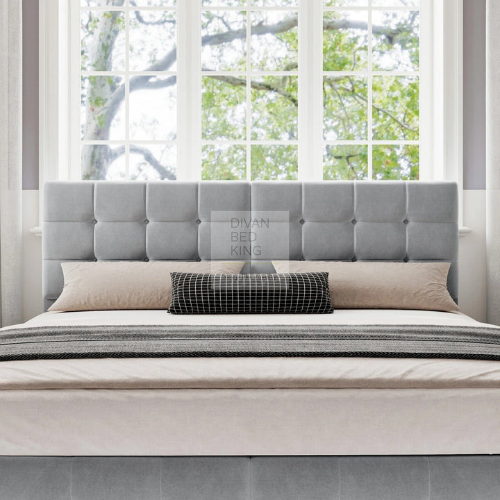 Contessa 2-in-1 Split & Link Side Lift Grey Velvet Ottoman Bed