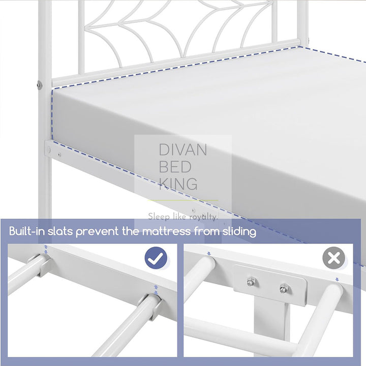 Vector Kids 3ft Single White Metal Bed Frame