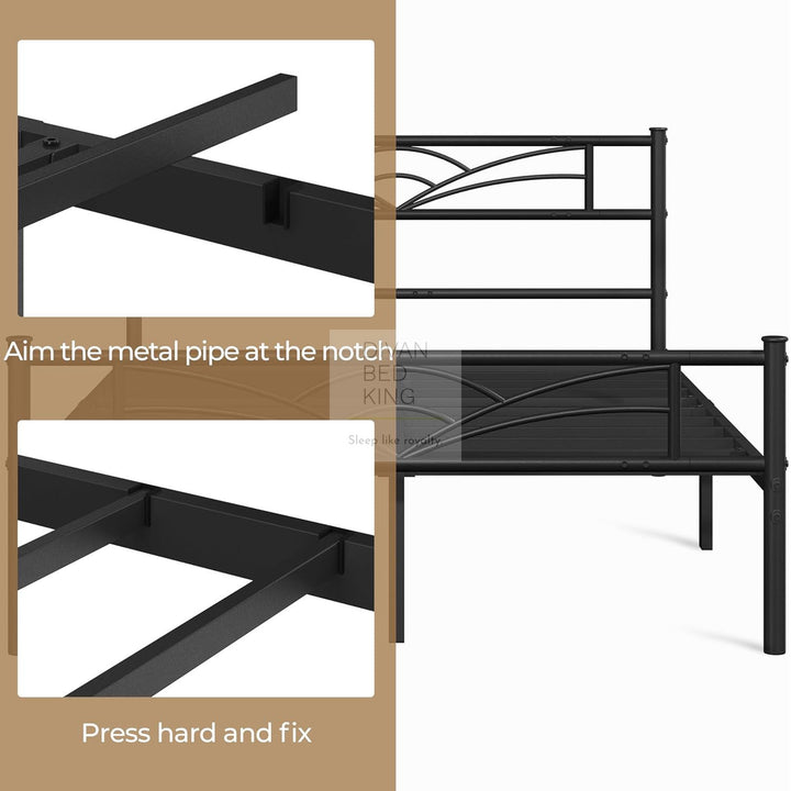 Georgia Kids 3ft Single Black Metal Bed Frame