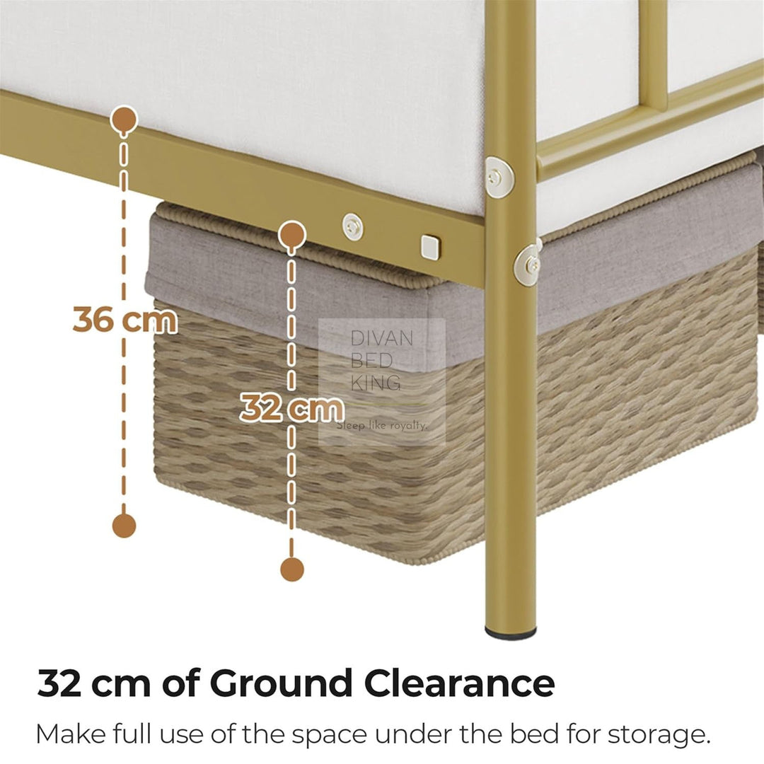 Georgia Kids 3ft Single Gold Metal Bed Frame