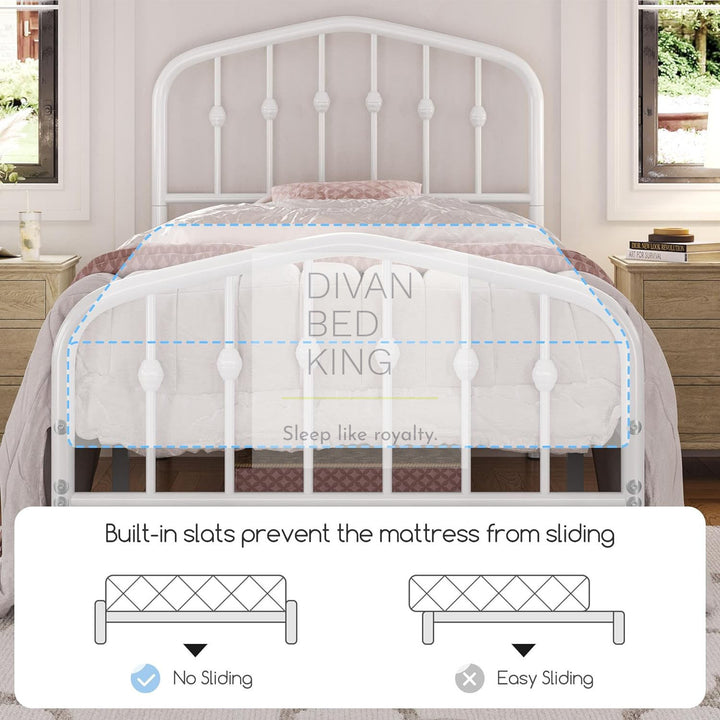 Gatsby White Kids 3ft Single Metal Bed Frame