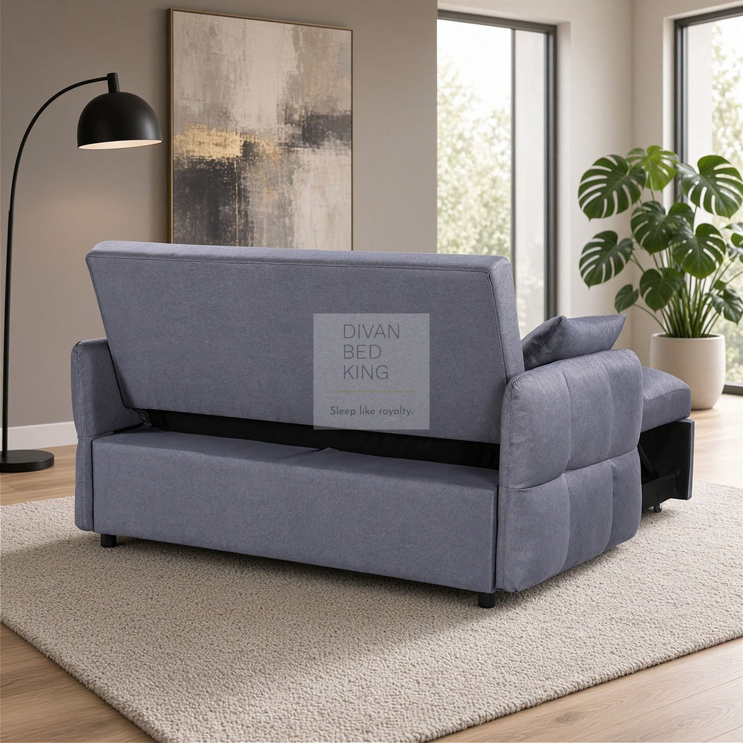 Lyons Grey Reclining Convertible 3 Seater Sofa Bed Pull Out Couch