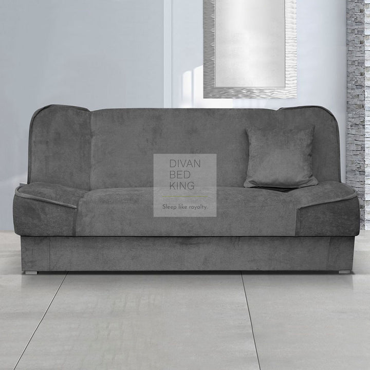 Snug Swyft Grey Charcoal Soft Linen 2 Seater Sofa Bed with Storage