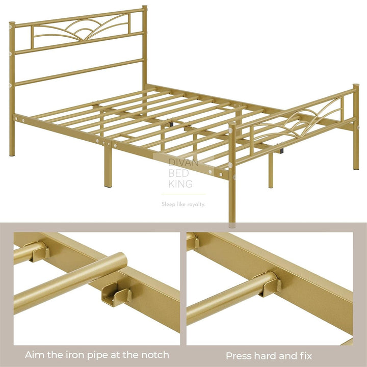 Georgia Kids 3ft Single Gold Metal Bed Frame