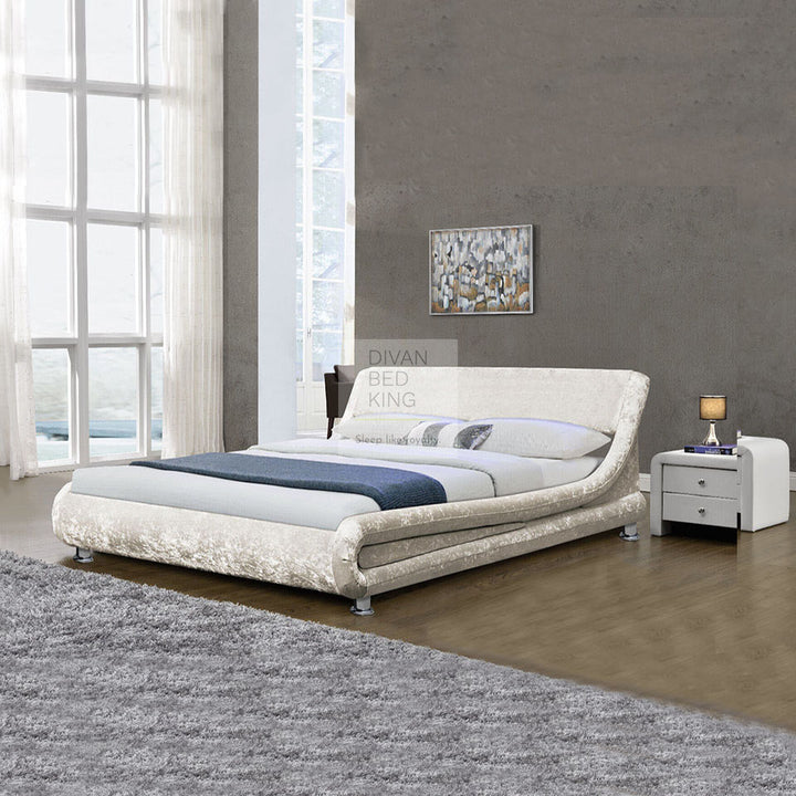 Volo Italian Modern Crushed Velvet Bed Frame