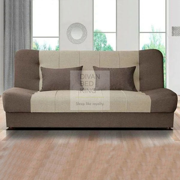 Jasper Beige Brown Cotton 4 in 1 Sofa Bed 2 Seater with Storage