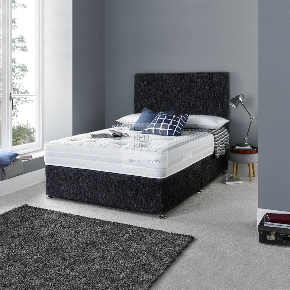 Walter Divan Bed Set with Optional High Density Open Spring Memory Foam Mattress