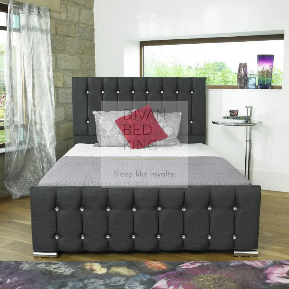 Annette Diamond Fabric Upholstered Bed Frame