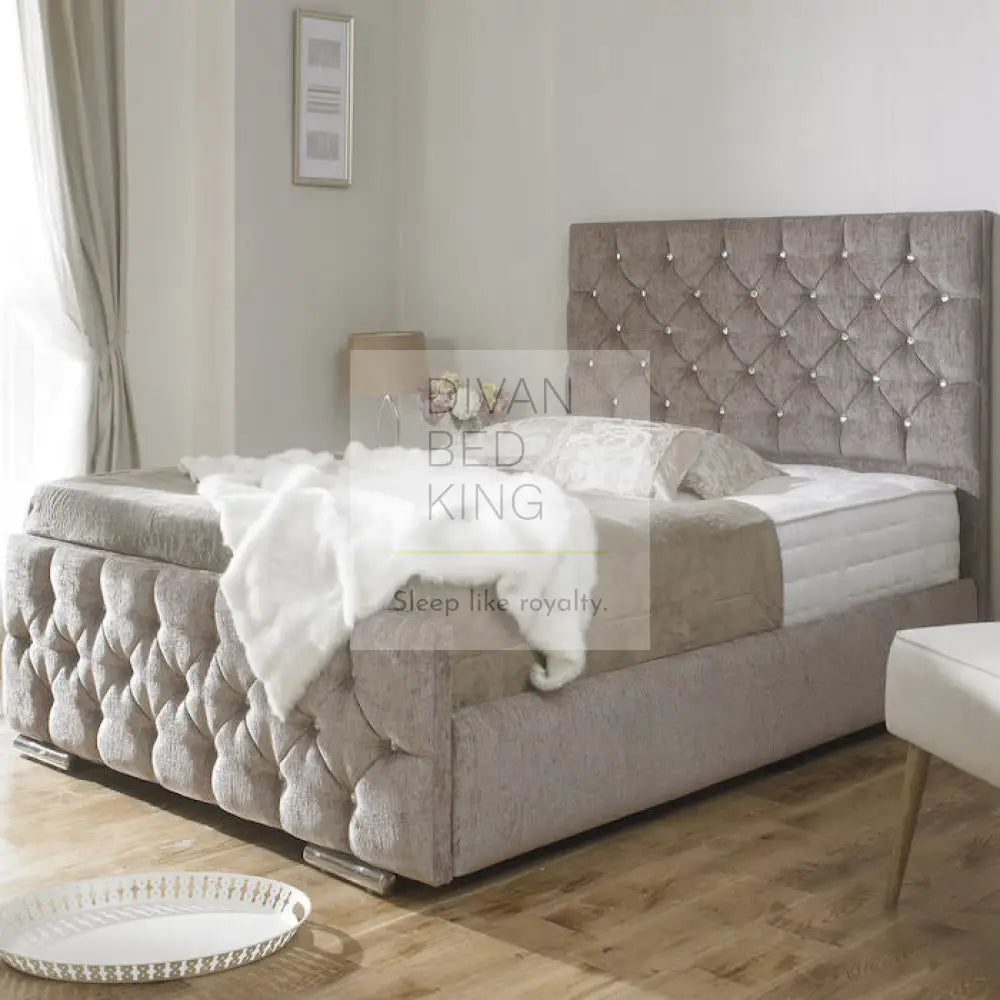 Clara Diamond Fabric Upholstered Bed Frame