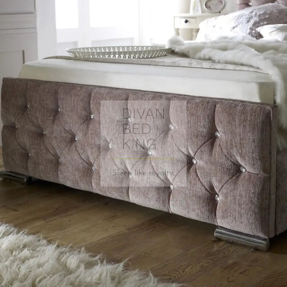 Clara Diamond Fabric Upholstered Bed Frame